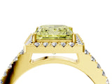 Yellow gold Fancy Yellow Princess  Halo Diamond Pavé Solitaire Ring_37