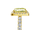 Yellow gold Fancy Yellow Princess  Halo Diamond Pavé Solitaire Ring_38