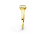 Yellow gold Fancy Yellow Princess  Halo Diamond Ring with Cathedral Band and Four-Prong Setting_31