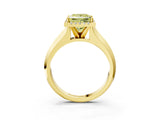 Yellow gold Fancy Yellow Princess  Halo Diamond Ring with Cathedral Band and Four-Prong Setting_32