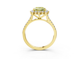 Yellow gold Fancy Yellow Princess  Halo Diamond Ring with Pavé Band and Prong Setting_25