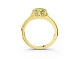 Yellow gold Fancy Yellow Princess  Halo Diamond Ring with Round Cluster Setting, Solitaire Band, and Four-Prong Setting_56