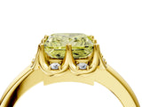 Yellow gold Fancy Yellow Princess  Halo Diamond Ring with Round Cluster Setting, Solitaire Band, and Four-Prong Setting_57