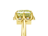 Yellow gold Fancy Yellow Princess  Halo Diamond Ring with Round Cluster Setting, Solitaire Band, and Four-Prong Setting_58