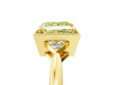 Yellow gold Fancy Yellow Princess  Halo Diamond Ring with Tapered Band and Four-Prong Setting_12