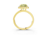 Yellow gold Fancy Yellow Princess  Halo Diamond Solitaire with Pavé Band and Four-Prong Setting_19