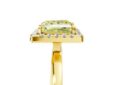 Yellow gold Fancy Yellow Princess  Halo Diamond Solitaire with Pavé Band and Four-Prong Setting_21