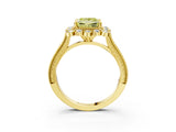 Yellow gold Fancy Yellow Princess  Halo Milgrain Pave Diamond Ring with Four-Prong Setting 5