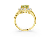 Yellow gold Fancy Yellow Princess  Halo Milgrain Solitaire with Bezel Set Side Stones and Pave Band_36