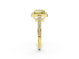 Yellow gold Fancy Yellow Princess  Halo Pavé Diamond Engagement Ring with Bezel Setting_2