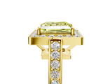 Yellow gold Fancy Yellow Princess  Halo Pavé Diamond Engagement Ring with Bezel Setting_5