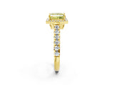 Yellow gold Fancy Yellow Princess  Halo Pavé Diamond Engagement Ring with Four-Prong Setting_33