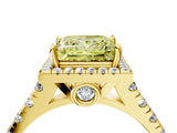 Yellow gold Fancy Yellow Princess  Halo Pavé Diamond Engagement Ring with Four-Prong Setting_35
