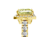 Yellow gold Fancy Yellow Princess  Halo Pavé Diamond Engagement Ring with Four-Prong Setting_36