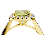 Yellow gold Fancy Yellow Princess  Halo Pavé Diamond Engagement Ring with Four-Prong Setting_7