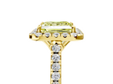 Yellow gold Fancy Yellow Princess  Halo Pavé Diamond Engagement Ring with Four-Prong Setting_8