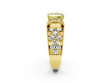 Yellow gold Fancy Yellow Princess  Halo Pave Diamond Engagement Ring with Milgrain Detailing_96
