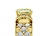 Yellow gold Fancy Yellow Princess  Halo Pave Diamond Engagement Ring with Milgrain Detailing_99