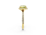 Yellow gold Fancy Yellow Princess  Halo Round Diamond Pavé Band Four-Prong Ring_5