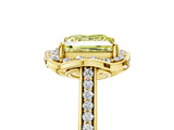 Yellow gold Fancy Yellow Princess  Halo Round Diamond Pave Band with Four-Prong Setting_48