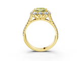 Yellow gold Fancy Yellow Princess  Halo Split Shank Diamond Engagement Ring with Pave Band and Four-Prong Setting_3