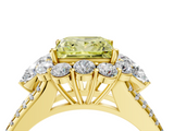 Yellow gold Fancy Yellow Princess  Halo Split Shank Diamond Engagement Ring with Prong Setting_4