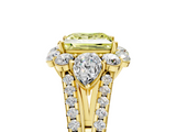 Yellow gold Fancy Yellow Princess  Halo Split Shank Diamond Engagement Ring with Prong Setting_5