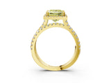 Yellow gold Fancy Yellow Princess  Halo Split Shank Diamond Ring with Pavé Setting_29