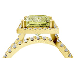 Yellow gold Fancy Yellow Princess  Halo Split Shank Diamond Ring with Pavé Setting_30