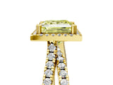 Yellow gold Fancy Yellow Princess  Halo Split Shank Diamond Ring with Pavé Setting_31