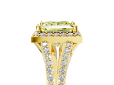 Yellow gold Fancy Yellow Princess  Halo Split Shank Diamond Ring with Prong Setting_5
