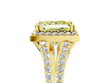 Yellow gold Fancy Yellow Princess  Halo Split Shank Pave Diamond Ring with Four-Prong Setting_34