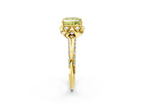 Yellow gold Fancy Yellow Princess  Halo Split Shank Pave Diamond Ring with Petal Prong Setting_22