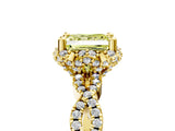 Yellow gold Fancy Yellow Princess  Halo Twist Band Solitaire Ring with Six-Prong Setting_37
