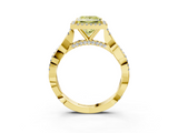 Yellow gold Fancy Yellow Princess  Halo Twist Band Solitaire Ring_3