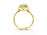 Yellow gold Fancy Yellow Princess  Halo Twisted Band Four-Prong Diamond Ring_3