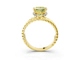 Yellow gold Fancy Yellow Princess  Halo Twisted Band Four-Prong Ring_35