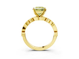 Yellow gold Fancy Yellow Princess  Milgrain Bezel Diamond Engagement Ring with Solitaire Prong Setting_51