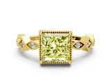 Yellow gold Fancy Yellow Princess  Milgrain Marquise Diamond Twist Band Ring_62