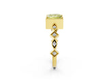 Yellow gold Fancy Yellow Princess  Milgrain Marquise Diamond Twist Band Ring_64