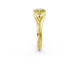Yellow gold Fancy Yellow Princess  Solitaire Beaded Band Six-Prong Setting_2