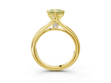 Yellow gold Fancy Yellow Princess  Solitaire Beaded Band Six-Prong Setting_3