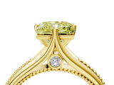 Yellow gold Fancy Yellow Princess  Solitaire Beaded Band Six-Prong Setting_4