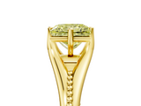 Yellow gold Fancy Yellow Princess  Solitaire Beaded Band Six-Prong Setting_5