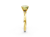 Yellow gold Fancy Yellow Princess  Solitaire Beaded Band with Four-Prong Setting_2