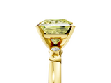 Yellow gold Fancy Yellow Princess  Solitaire Beaded Band with Four-Prong Setting_5
