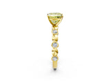 Yellow gold Fancy Yellow Princess  Solitaire Bezel-Set Diamond Ring with Beaded Band and Four-Prong Setting_31