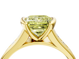 Yellow gold Fancy Yellow Princess  Solitaire Bezel-Set Diamond Ring with Channel-Set Band_4