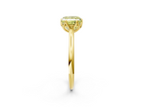 Yellow gold Fancy Yellow Princess  Solitaire Cathedral Diamond Ring with Six-Prong Setting_2
