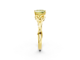 Yellow gold Fancy Yellow Princess  Solitaire Celtic Knot Engagement Ring with Four-Prong Setting_2